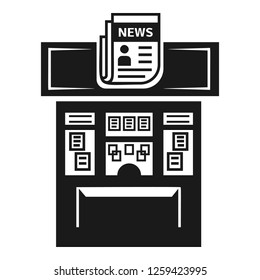 Newspaper kiosk icon. Simple illustration of newspaper kiosk vector icon for web design isolated on white background