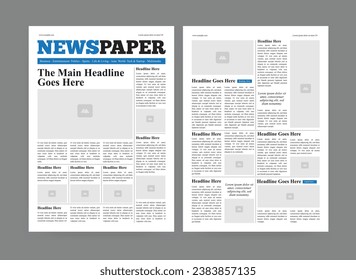 Newspaper Layout or Newspaper Design.