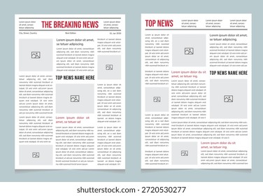 Plantilla de diseño de diseño de periódico – Rompiendo el diseño de la revista de Editorial de Noticias