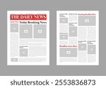 Newspaper layout template and the daily news layout design, newsletter template or vintage newspaper design template