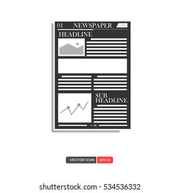Newspaper Layout Template icon vector Illustration eps.10