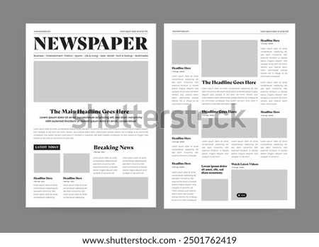 Newspaper layout vintage newspaper design