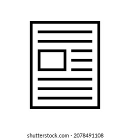 Newspaper line icon for apps and web sites