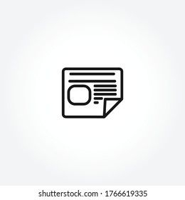 Newspaper line icon. Newspaper isolated line icon