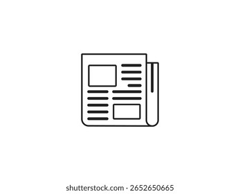 Newspaper line icon. news paper vector sign. Simple Line Art Illustration of a Newspaper.