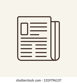 Newspaper Line Icon. Newsletter, Daily Post, Article. Mass Media Concept. Can Be Used For Topics Like Press, News Making, Headlines