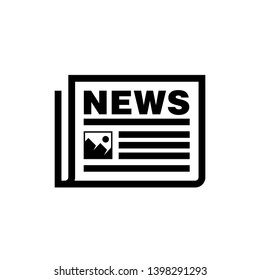 Newspaper line icon . Outline article vector sign isolated on white background