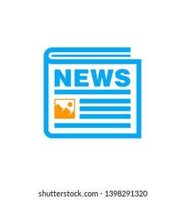 Newspaper line icon . Outline article vector sign isolated on white background