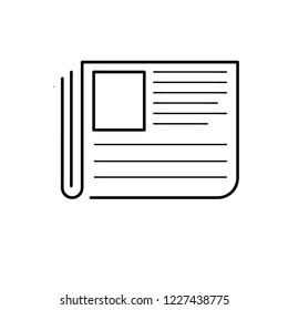 Newspaper line icon, outline vector sign, linear pictogram isolated on white. News symbol, logo illustration