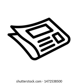 Newspaper line icon, outline vector sign, linear pictogram isolated on white. News symbol, logo illustration