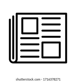 Icono de línea de periódico, símbolo de vector de contorno, pictograma lineal. Símbolo de noticias, ilustración del logotipo