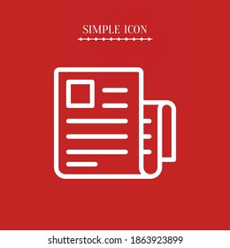 newspaper line icon, outline vector illustration.