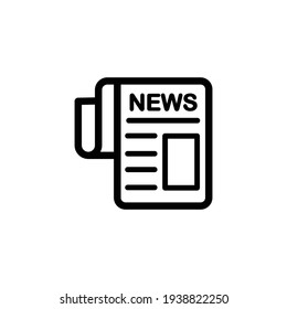 Newspaper Line Icon, Outline Vector Sign, Linear Pictogram Isolated On White. News Symbol, Logo Illustration. News Newspaper Vector Line Web Newsletter And App Linear Icon