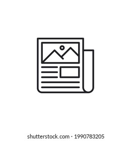 Newspaper line icon, outline vector sign, linear pictogram isolated on white. News symbol, logo illustration. News newspaper vector line web newsletter and app linear icon