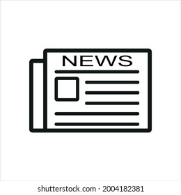 
Icono de línea de periódico, símbolo del vector contorno, pictograma lineal aislado en blanco. Símbolo de noticias, ilustración del logotipo