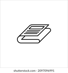 Newspaper line icon, outline vector sign, linear pictogram isolated on white background. News symbol
