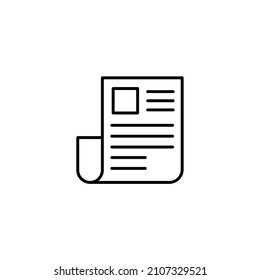 Newspaper line icon, outline vector sign, linear pictogram isolated on white. News symbol, logo illustration
Newspaper icon vector. news paper vector sign
