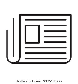 Newspaper line icon, outline vector sign, flat trendy style illustration on white background..eps
