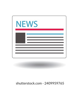 Icono de línea de periódico, símbolo del vector de contorno