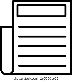 Design de vetor de ícone de linha de jornal