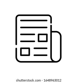 Icono de línea de periódico.ilustración vectorial. EPS 10