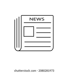 Icono de línea de periódico. Signo de vector aislado en fondo blanco 