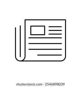Ícone de linha de jornal, vetor simples Ilustração de notícias para web e app..eps