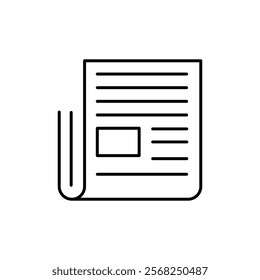 Newspaper line icon,vector flat black linear illustration for web and app..eps