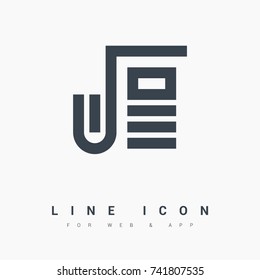 newspaper line vector icon