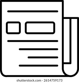 Newspaper Line Vector Icon Design