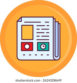 Línea de periódico Vector Icon Design