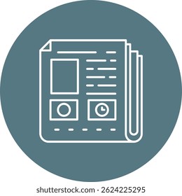 Design de ícone de vetor de linha de jornal