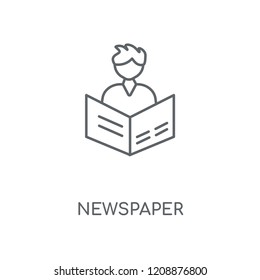 Newspaper linear icon. Newspaper concept stroke symbol design. Thin graphic elements vector illustration, outline pattern on a white background, eps 10.