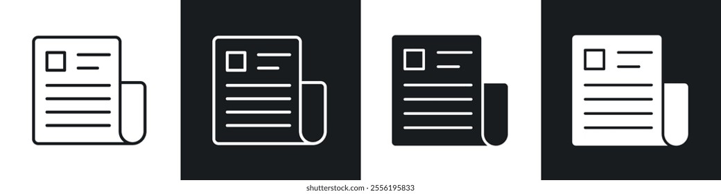 Newspaper linear icon set for app, and web design.