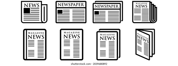 newspaper and magazine icon, newspaper vector, magazine vector illustrations