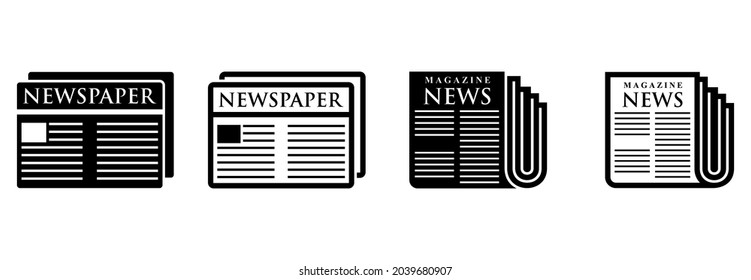 newspaper and magazine icon, newspaper vector, magazine vector illustrations