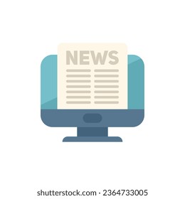 Newspaper media icon flat vector. News paper. Headline article isolated