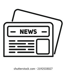 Newspaper media icon outline vector. News paper. Headline article