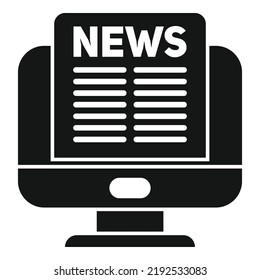 Newspaper media icon simple vector. News paper. Headline article