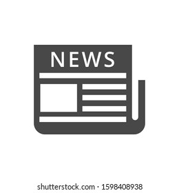 Newspaper. MEDIA. Simple vector icon. 