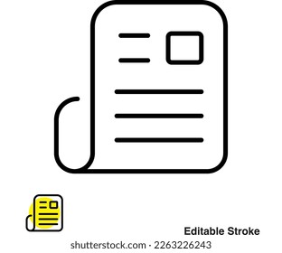 Newspaper Media Vector Line Icon