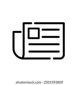 Newspaper with minimal icon and vector line art