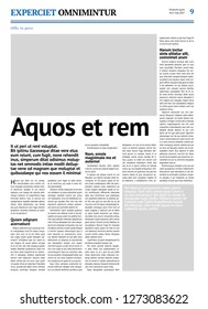 newspaper mockup with blue headline