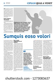 newspaper mockup with blue headline