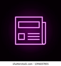 newspaper neon icon. Elements of Minimal universal theme set. Simple icon for websites, web design, mobile app, info graphics