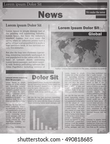 Newspaper news flat image background news vector. Old vintage style could be used for your design