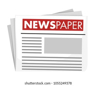 Newspaper news flat image. Color icon. Vector illustration isolated on white background. Web site page and mobile app design.