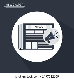 newspaper news flat image vector web illustration daily art object