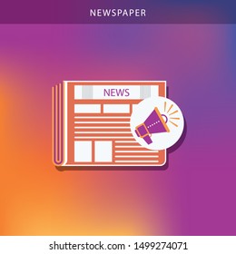 newspaper news flat image vector web illustration daily art object