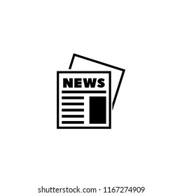 Newspaper, News Journal. Flat Vector Icon illustration. Simple black symbol on white background. Newspaper, News Journal sign design template for web and mobile UI element